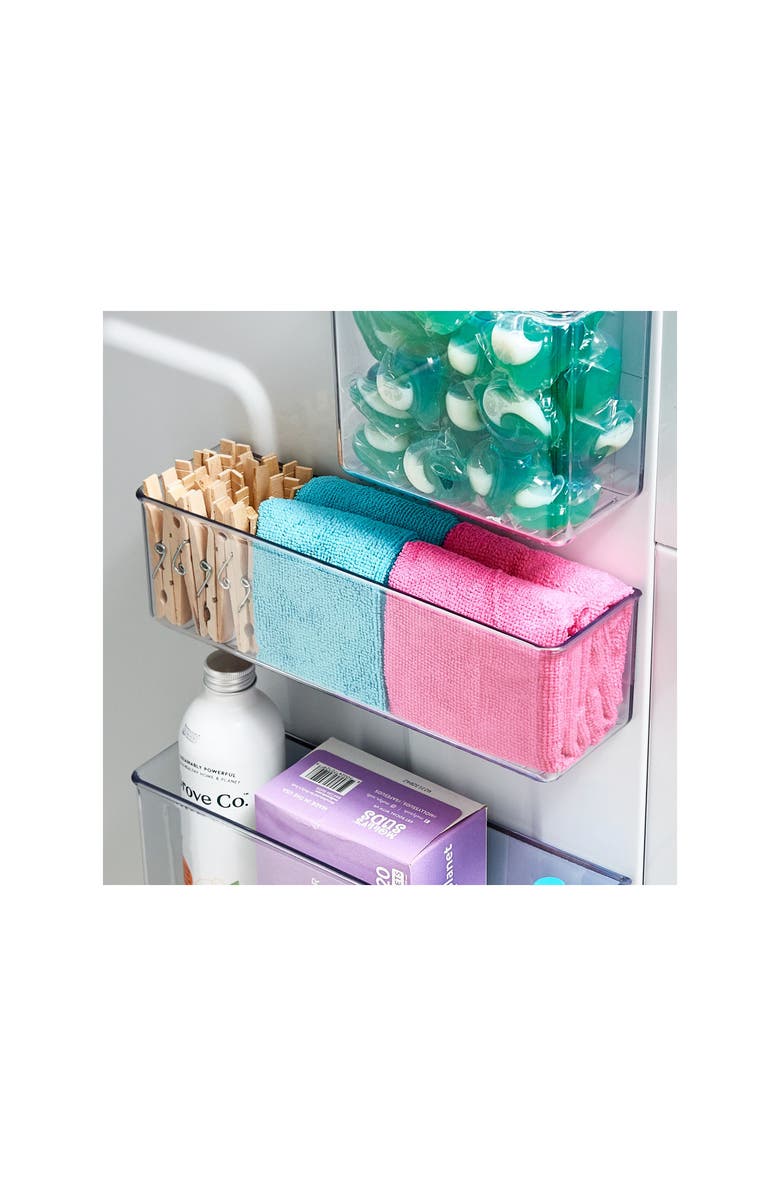 iDesign Magnetic Organizer Bins for Laundry Room - Set of 4 - Clear, Alternate, color, Clear