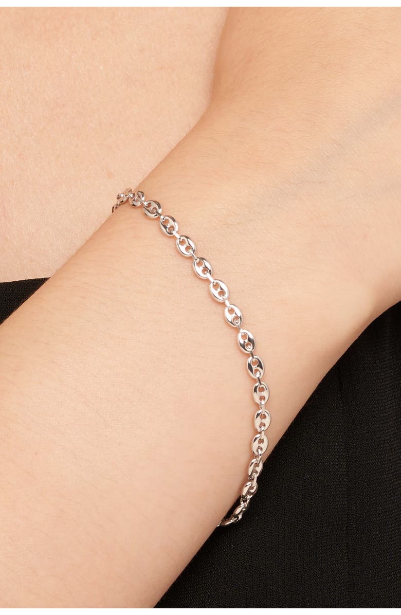 Oradina Sterling Silver Take Me There Mariner Bracelet, Alternate, color, Sterling Silver