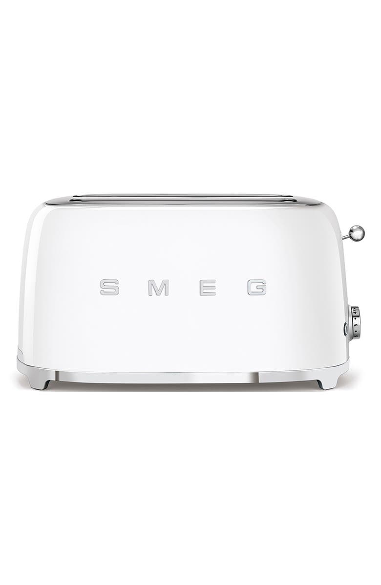 smeg 50s Retro Style Four-Slice Toaster, Main, color, White