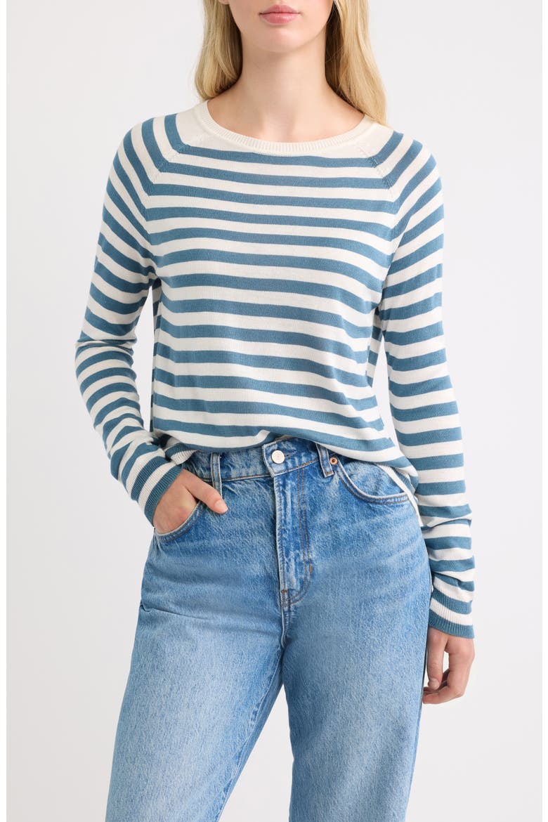 Stripe Sweater, Main, color, BLUE