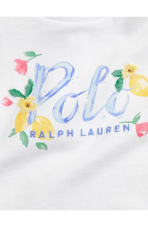 Ralph Lauren Logo Jersey Tee & Terry Pant Set In White
