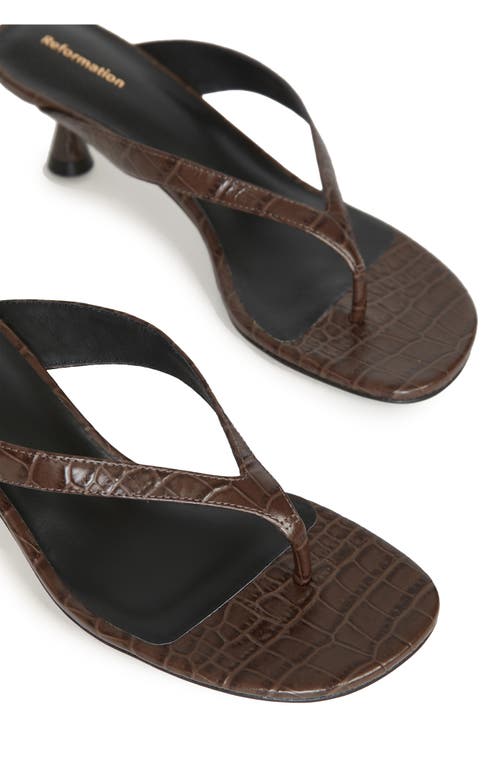 Reformation Sophie Kitten Heel Flip Flop In Brown