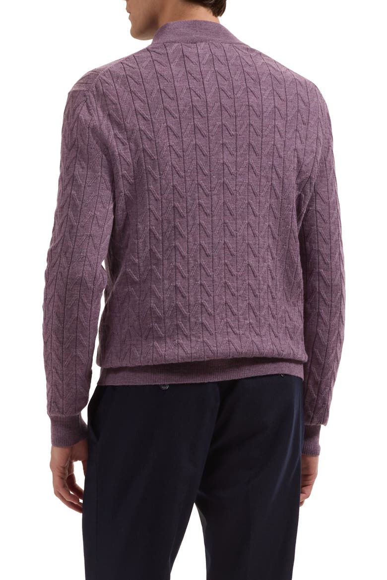 Half Zip Merino Wool Sweater, Alternate, color, AMETHYST
