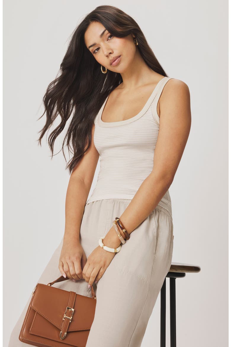 Josie Stripe Tank, Alternate, color, FAWN BEIGE/ WHITE