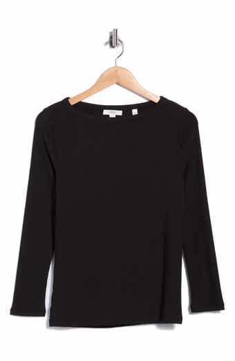 Ribbed Boat Neck Top