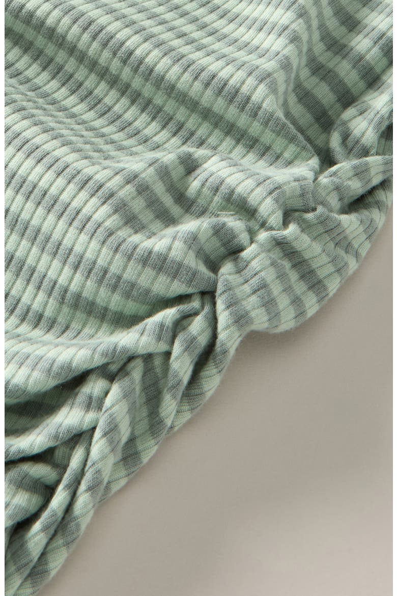 Kids' Shirred Rib T-Shirt Dress, Alternate, color, GREEN GHOST BELLY STRIPE