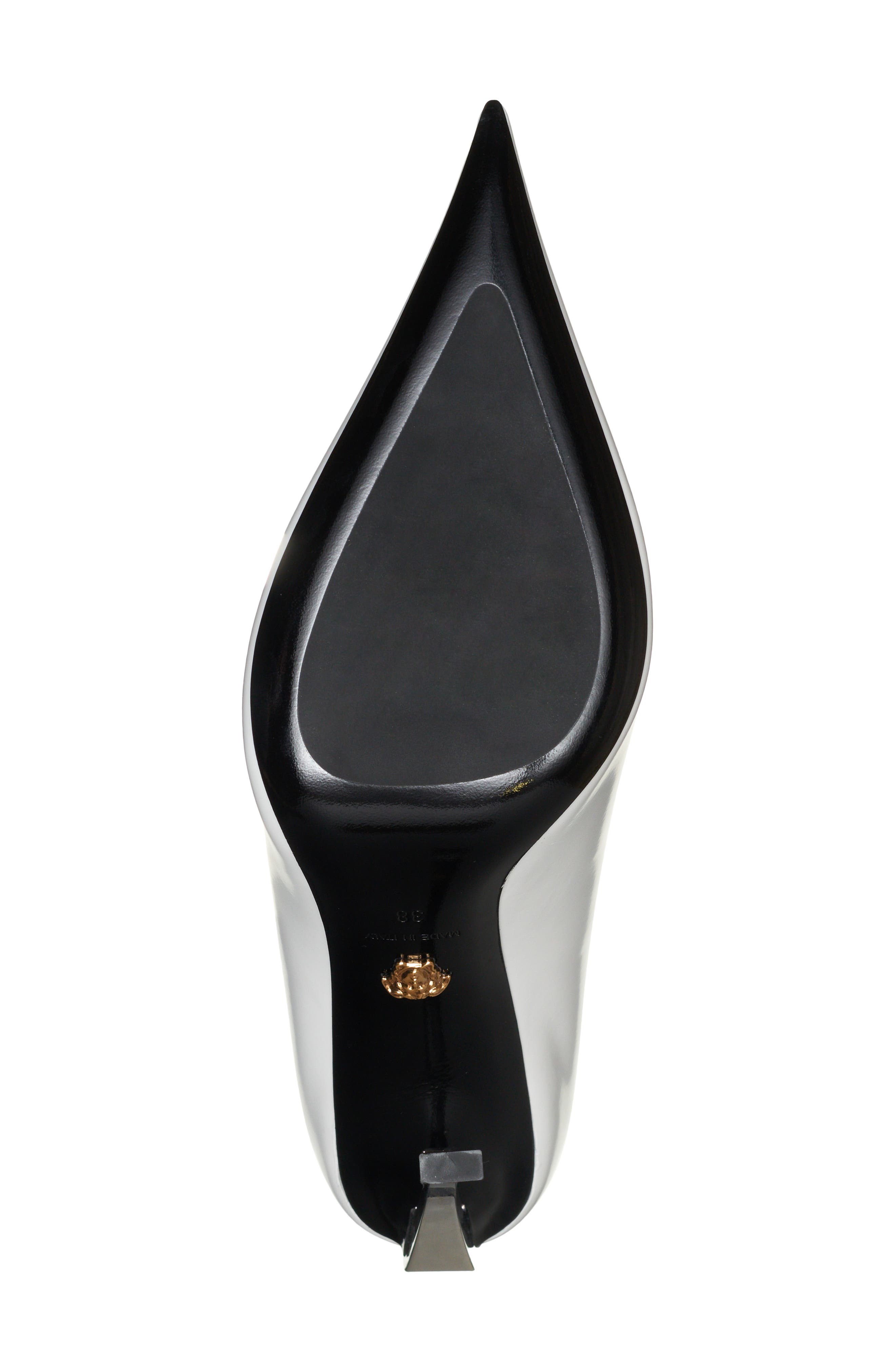 Versace Curved Heel Pointed Toe Pump, Alternate, color, 