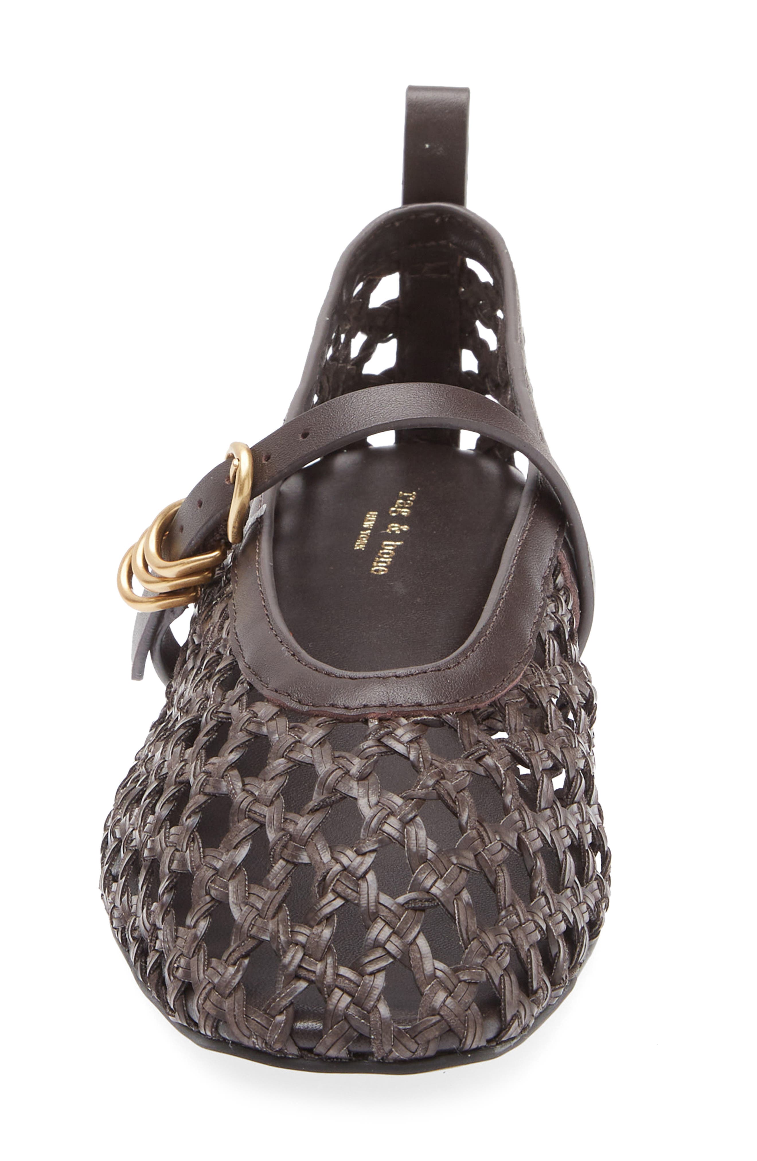 rag 
bone Spire Woven Mary Jane Flat, Alternate, color, Dark Espresso Woven