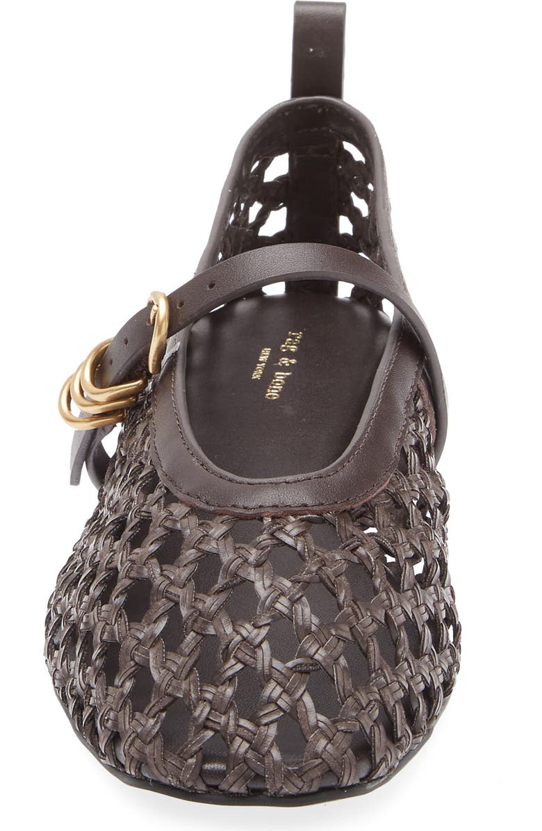 rag & bone Spire Woven Mary Jane Flat, Alternate, color, Dark Purple