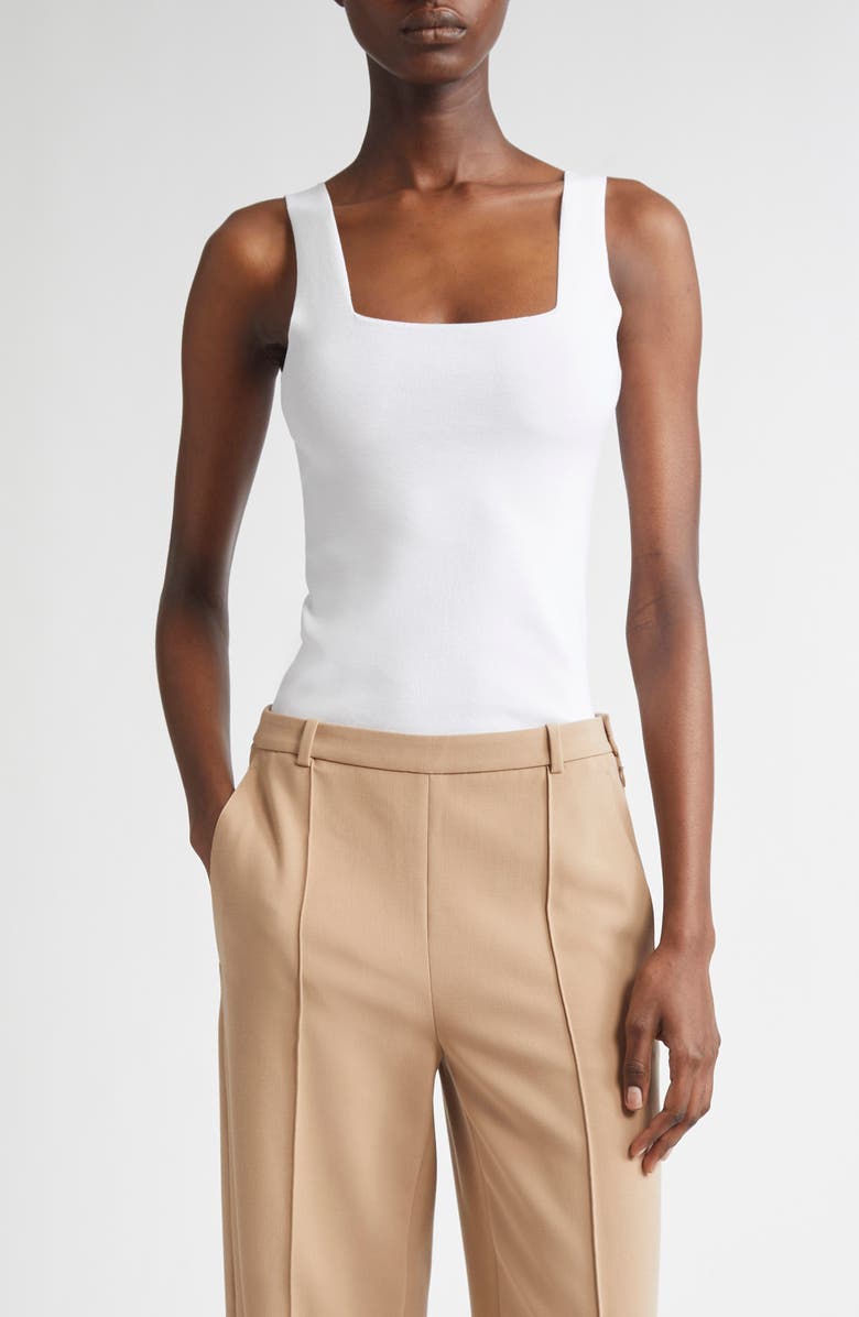 Vince Square Neck Tank, Main, color, Optic White