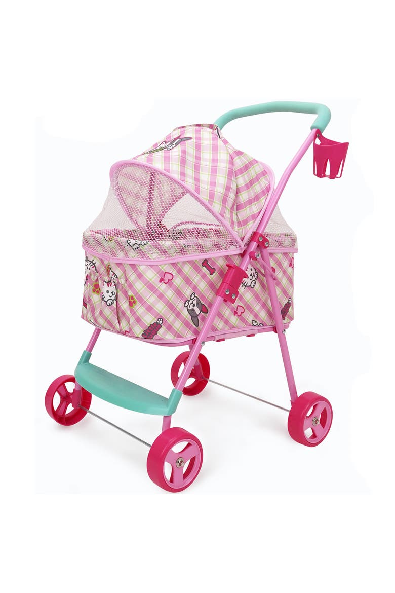 Little Duque 2-In-1 Pet Doll Pram Stroller, Main, color, Multicolored