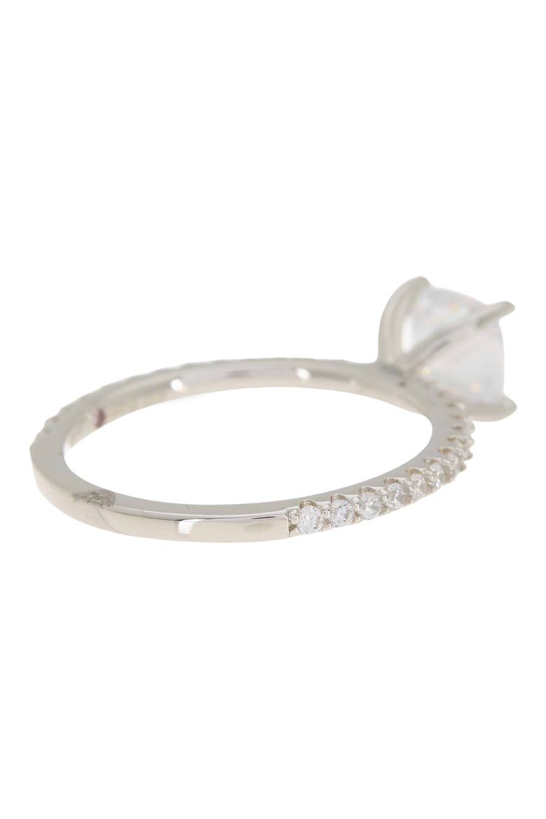 Sterling Silver Cushion CZ Silver Bridal Ring, Alternate, color, WHITE