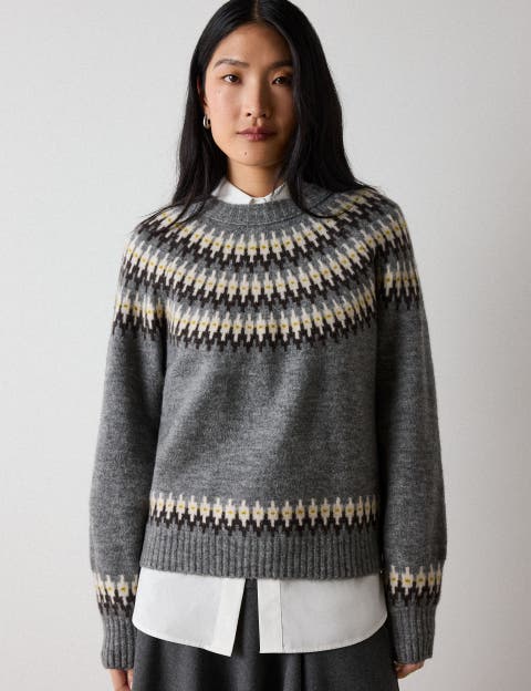 Wool Blend Fairisle Knit Jumper