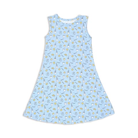 Kids' Milk & Cookies Blue Sleeveless Dress