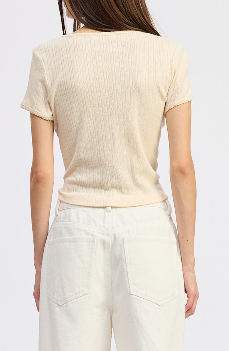 JACQUIE THE LABEL Cerise Pointelle Top, Alternate, color, Yellow Red