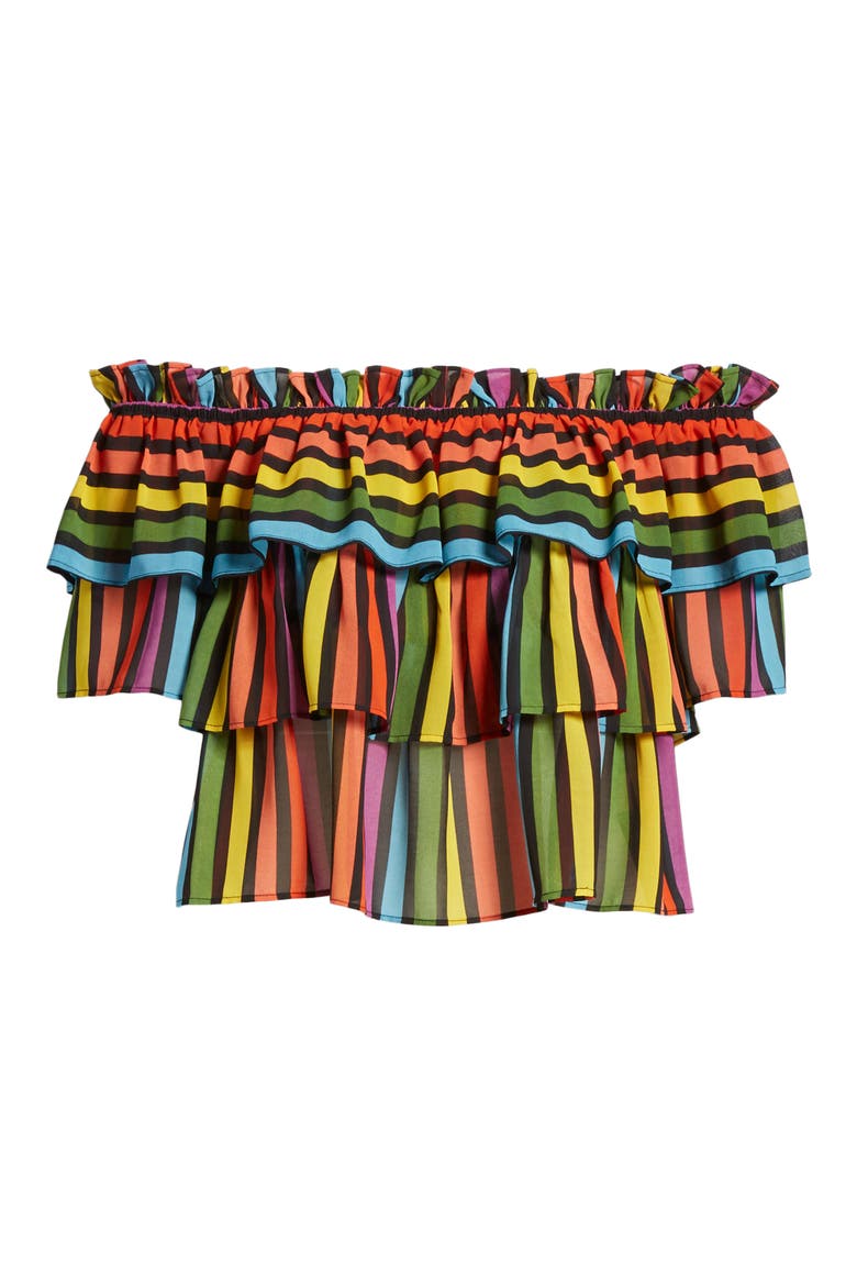 Toulon Tiered Ruffle Top, Alternate, color, RAINBOW STRIPE