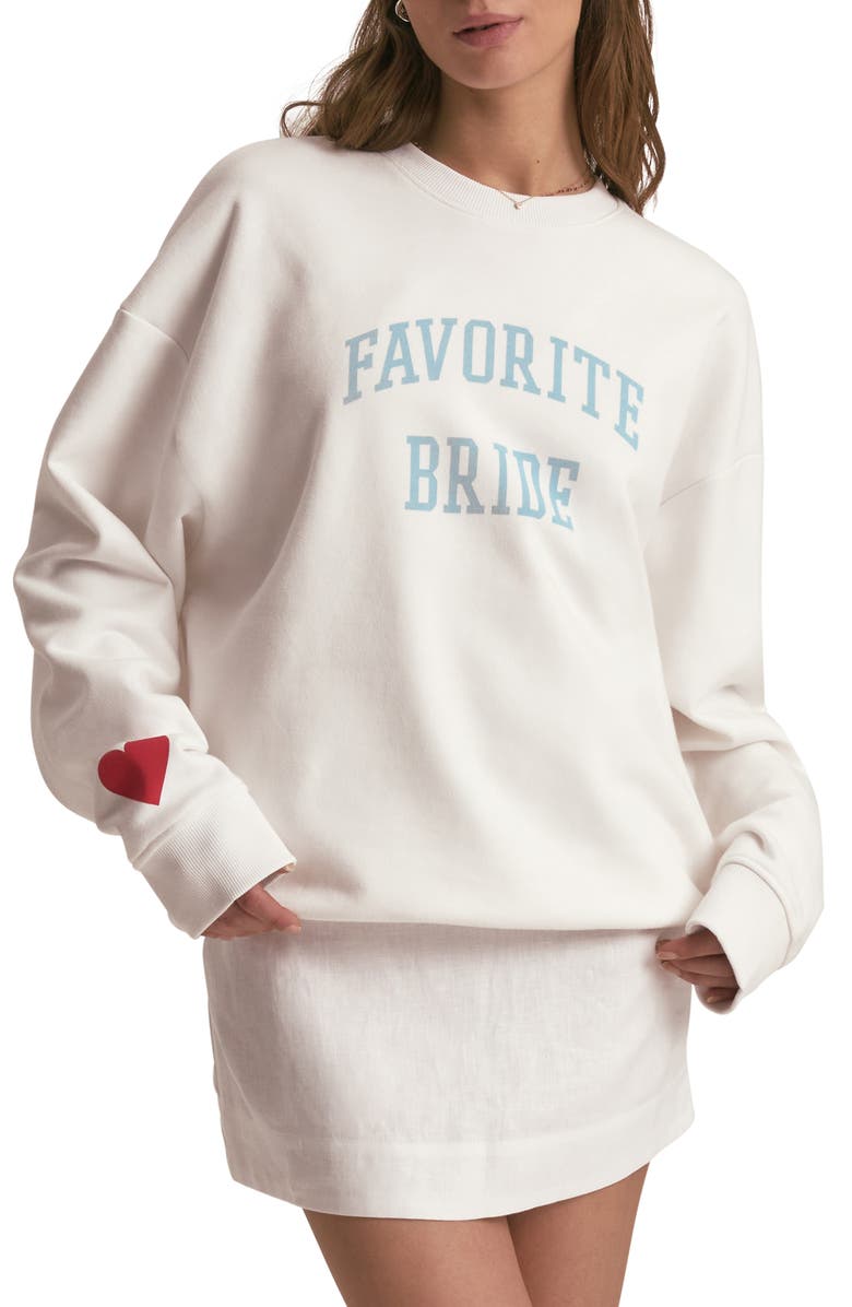 Favorite Daughter Favorite Bride Cotton Blend Sweatshirt, Main, color, Bright White