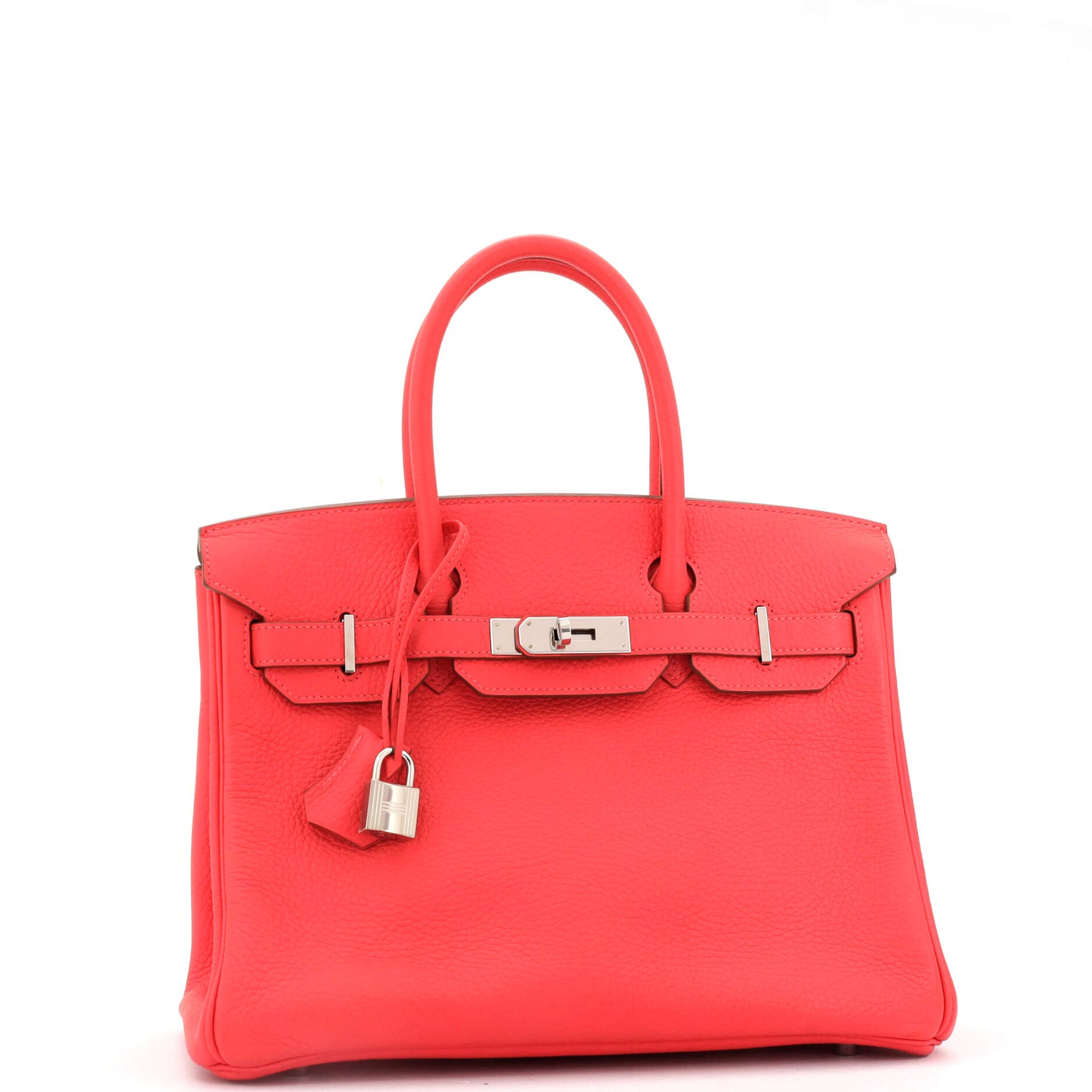 Pre-Owned Hermes Birkin Handbag Pink Clemence with Palladium Hardware 30, Alternate, color, 