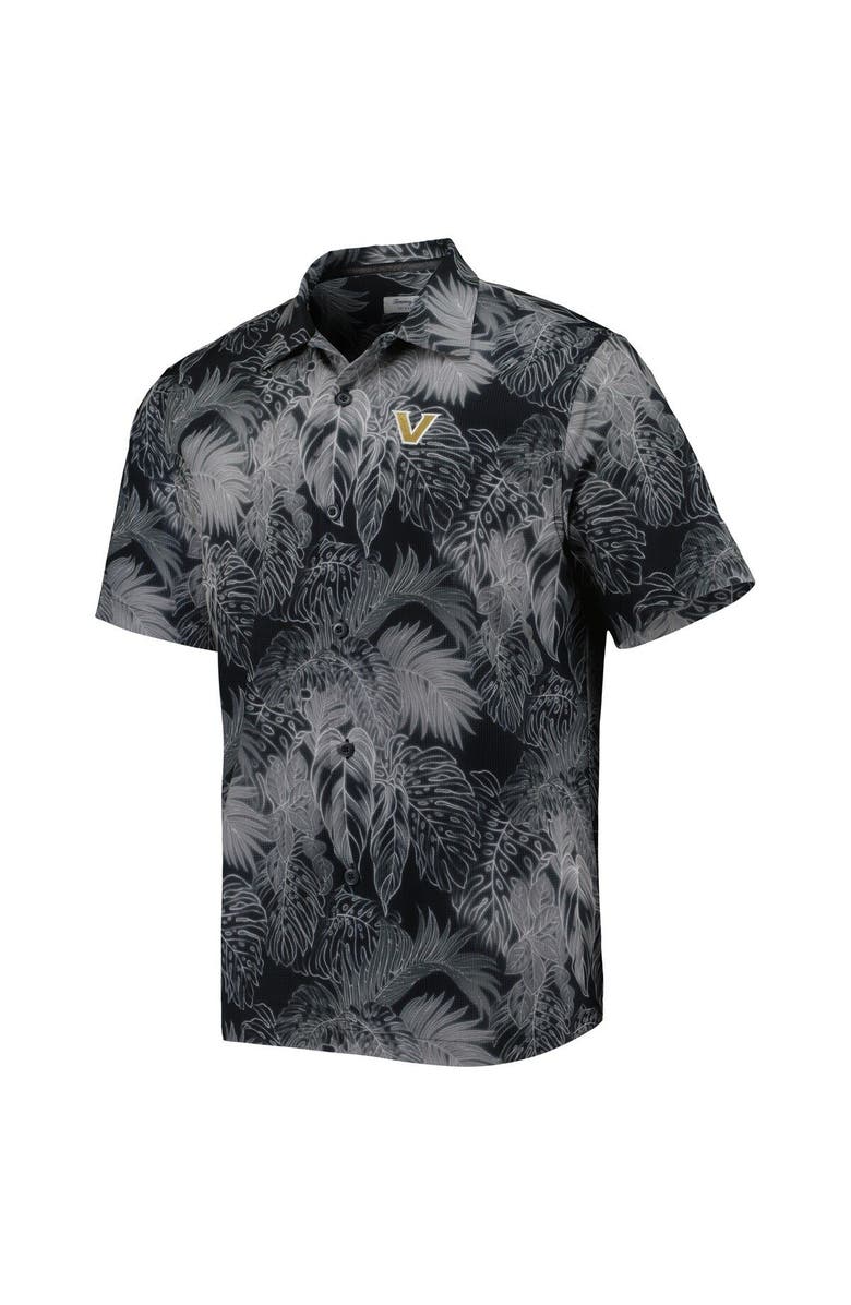 Tommy Bahama Men's Tommy Bahama Black Vanderbilt Commodores Coast Luminescent Fronds IslandZone Button-Up Camp Shirt, Alternate, color, 