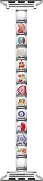 Posh Tech Nostalgic DIY Charm Stainless Steel Apple Watch® Watchband
