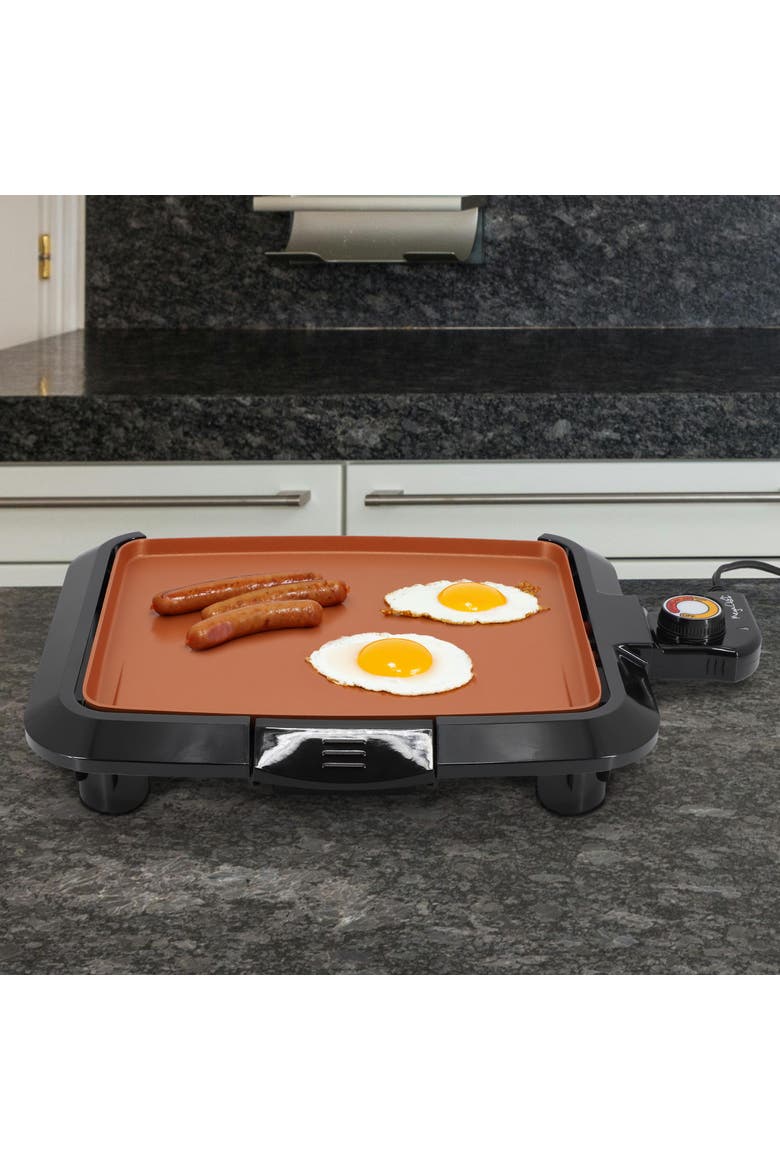 10.63 Inch Electric Grill with Copper Coating, Alternate, color, Black