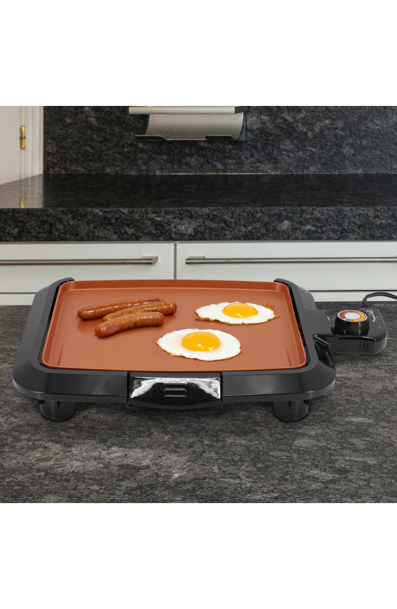 Megachef 10.63 Inch Electric Grill with Copper Coating, Alternate, color, Black