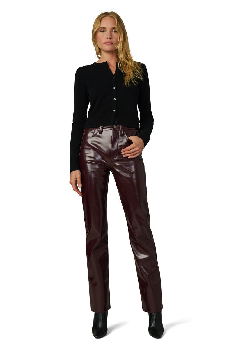 Joe's Jeans The Patent Coated Faux Leather Pants, Alternate, color, Bordeaux