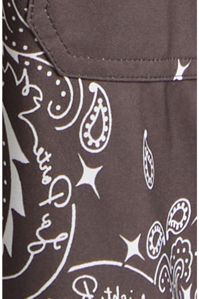 x La Porte Drawstring Shorts, Alternate, color, BROWN BANDANA PRINT