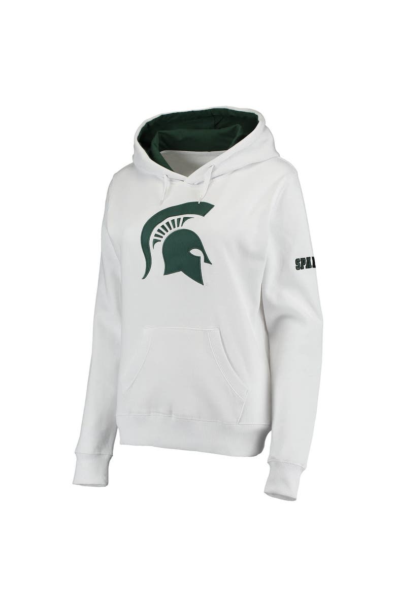 STADIUM ATHLETIC Women's White Michigan State Spartans Big Logo Pullover Sweatshirt, Main, color, White