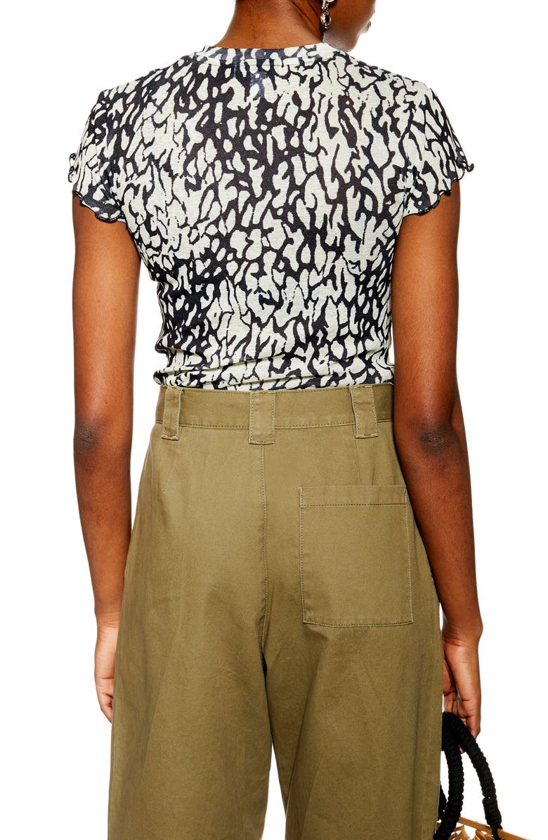 Topshop Splodge Abstract Mesh Top, Alternate, color, 