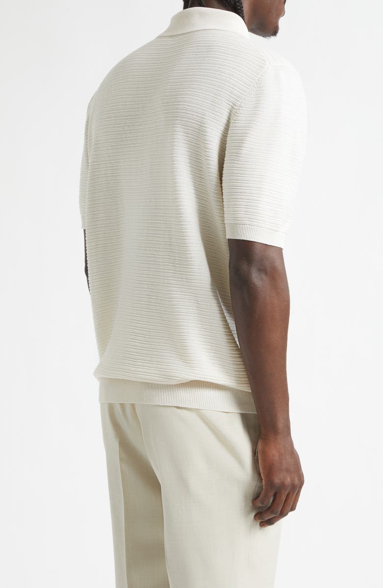 ISAIA Silk & Linen Polo, Alternate, color, Sand