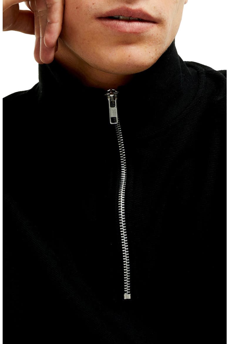 Quarter Zip Pullover, Alternate, color, BLACK