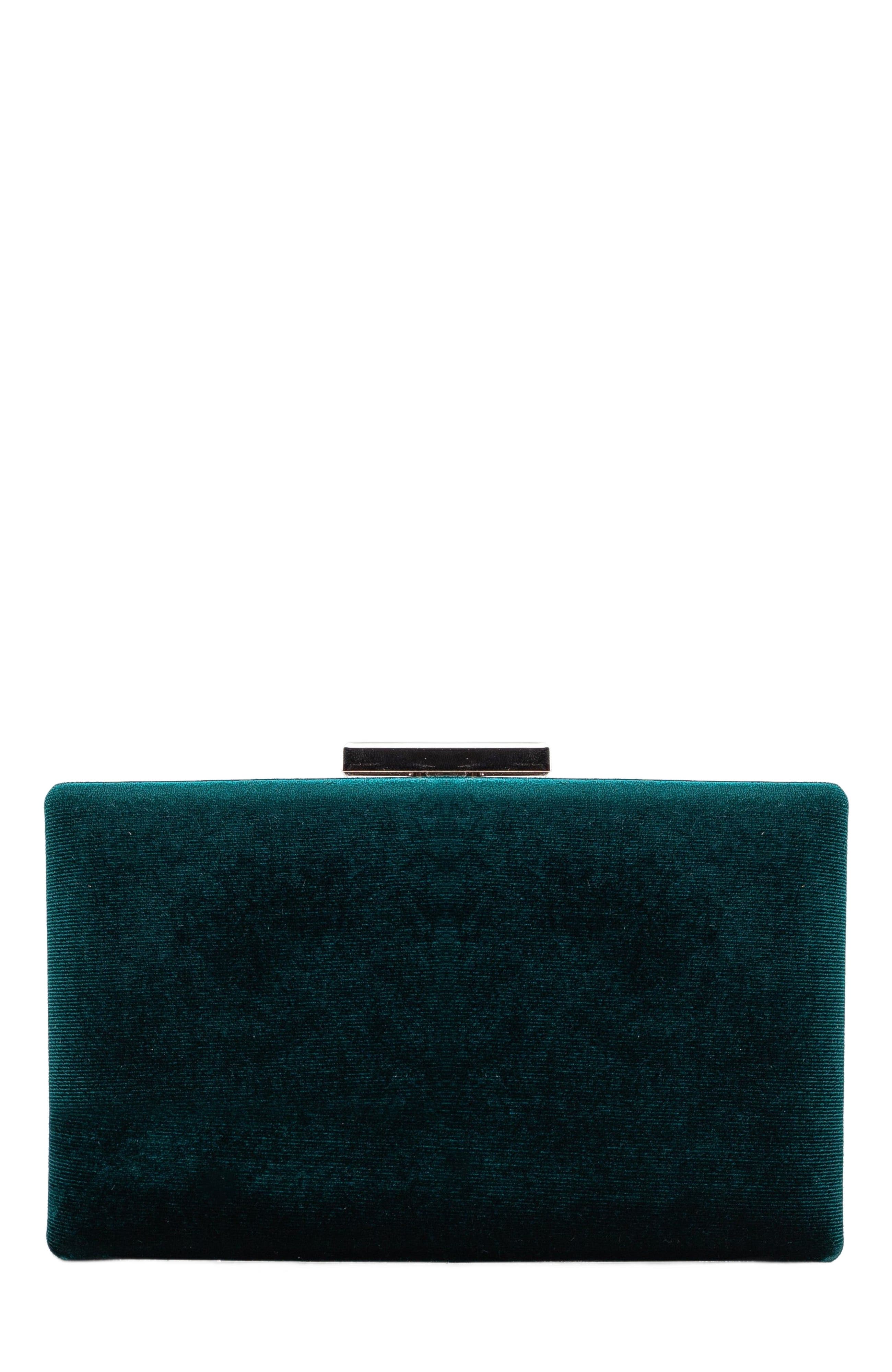 Clara Evening Clutch, Main, color, Emerald Green Velvet