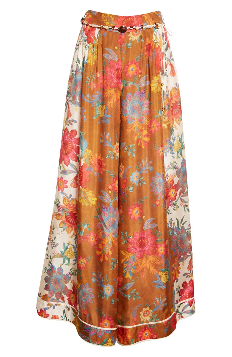 Zimmermann Ginger Floral Silk Wide Leg Pants, Alternate, color, 