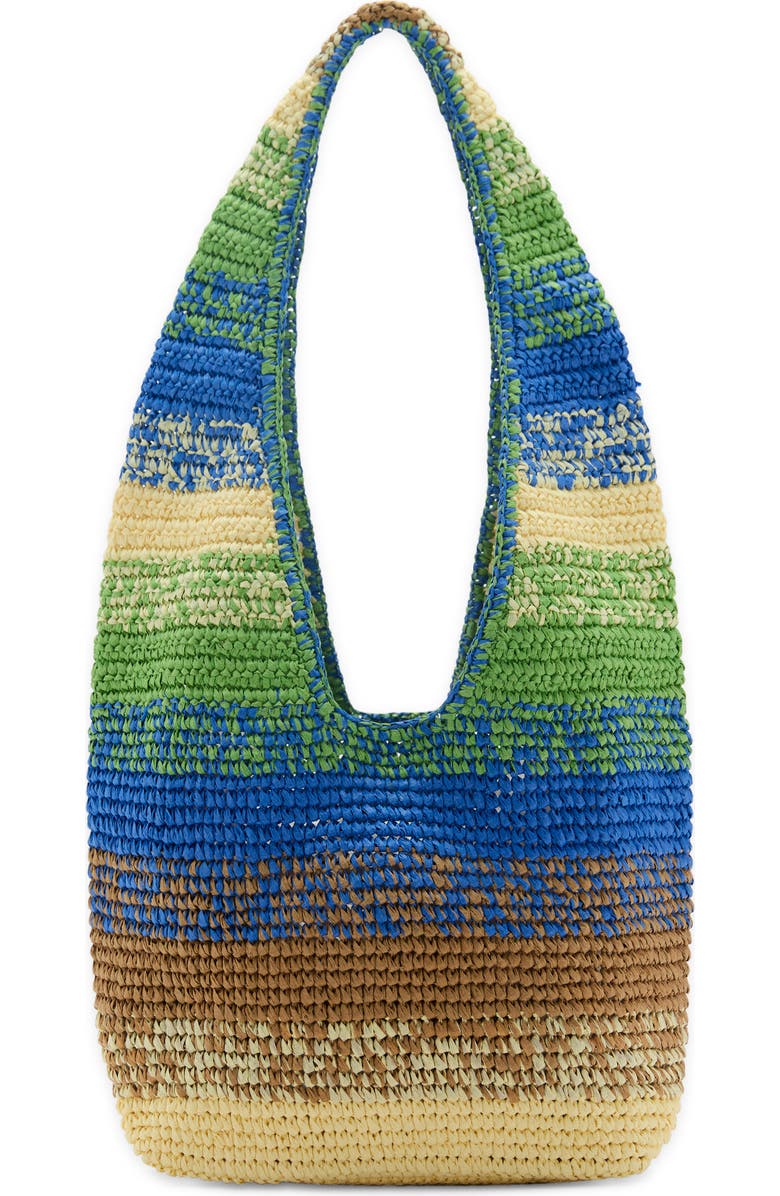 MANGO Gradient Stripe Raffia Shopper, Main, color,