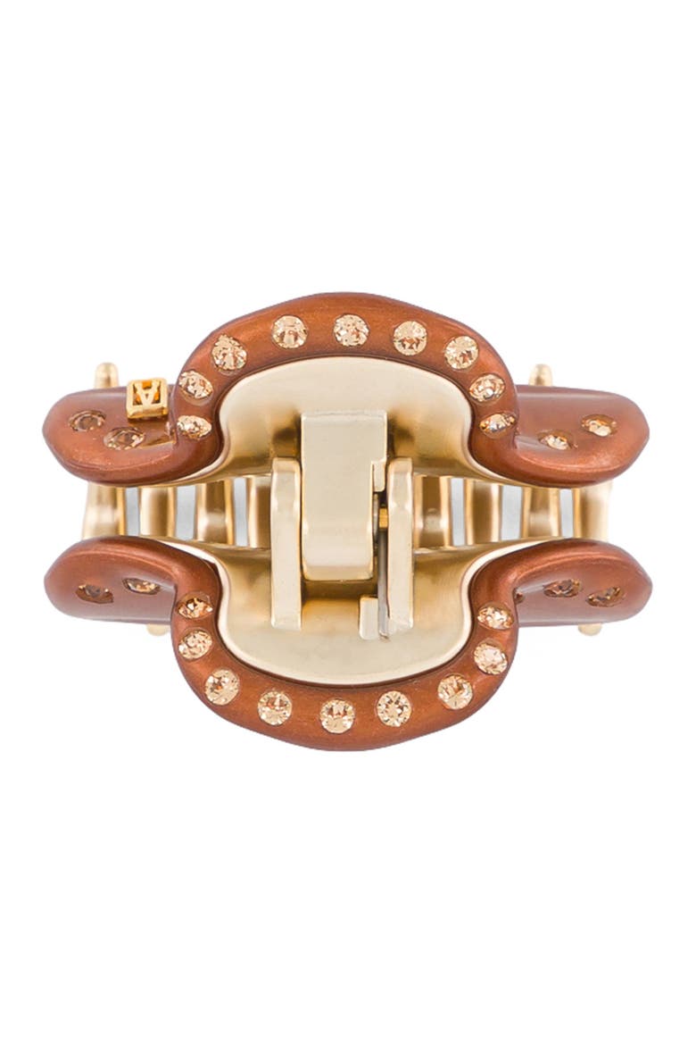 Vendome Crystal Small Hair Clip, Alternate, color, Brown