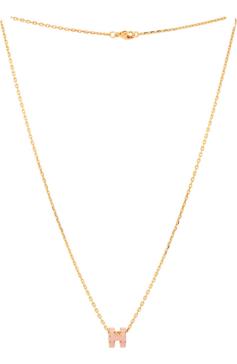 Pre-Owned Hermes Pop H Pendant Chain Necklace Metal and Enamel Mini, Alternate, color, Gold