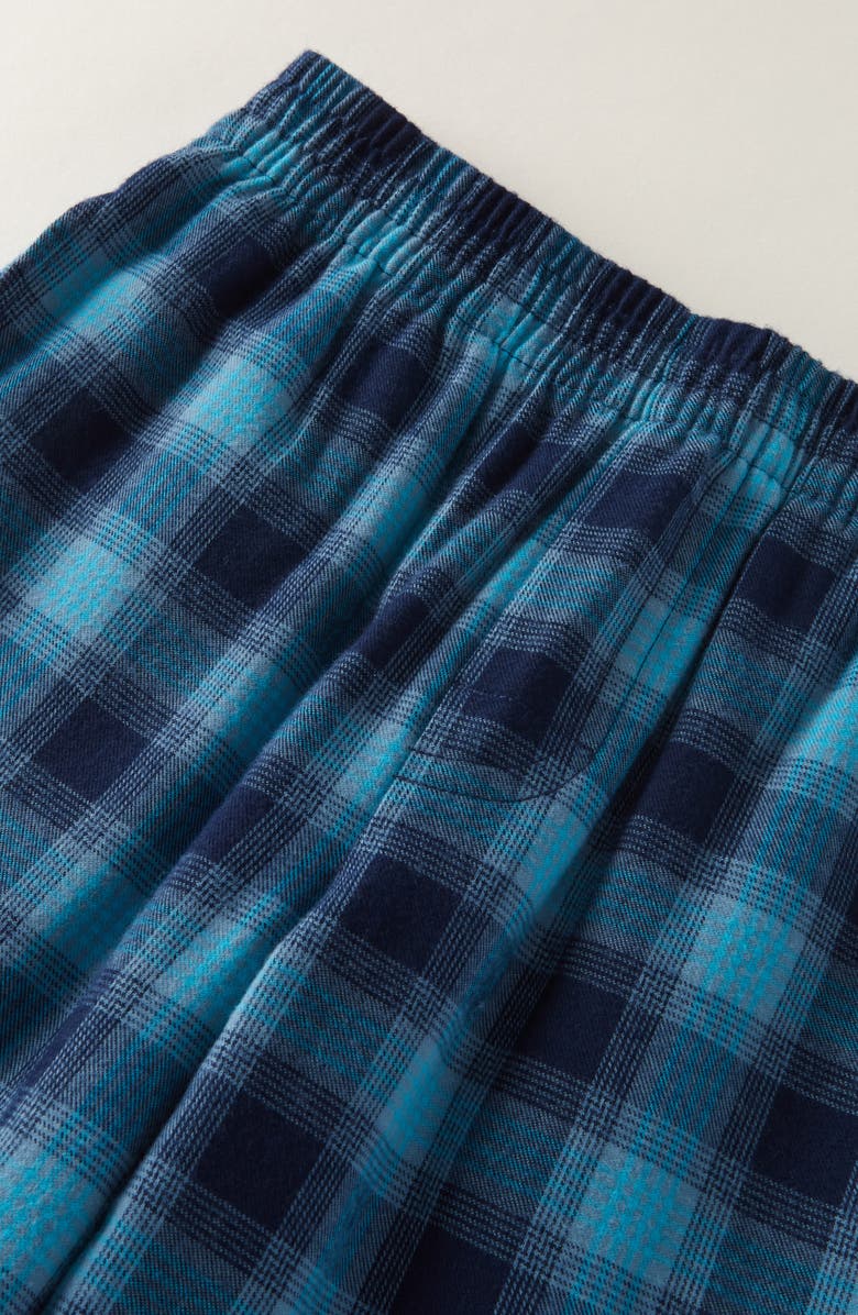 Nordstrom Kids' Plaid Flannel Pajama Pants, Alternate, color, Teal Flutter Plaid
