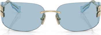75mm Oversize Rectangular Wrap Sunglasses