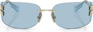 Miu Miu 75mm Oversize Rectangular Wrap Sunglasses