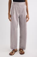 Dries Van Noten Partan Stripe Washed Cotton & Silk Pants