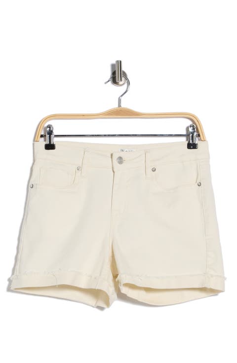 Mid Rise Cuffed Denim Shorts