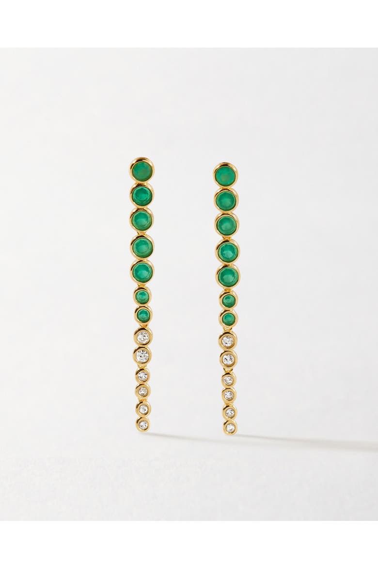 Serena Tennis Drop Earrings, Main, color, Green