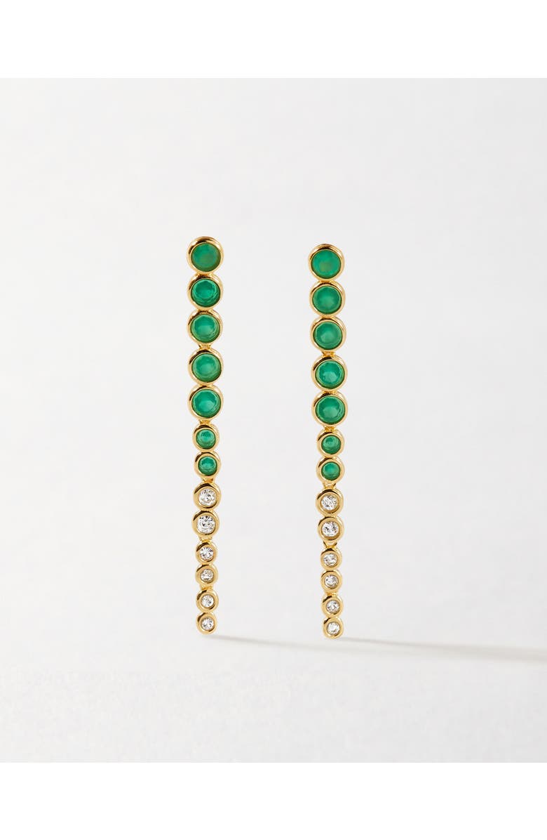 Edge of Ember Serena Tennis Drop Earrings, Main, color, Green