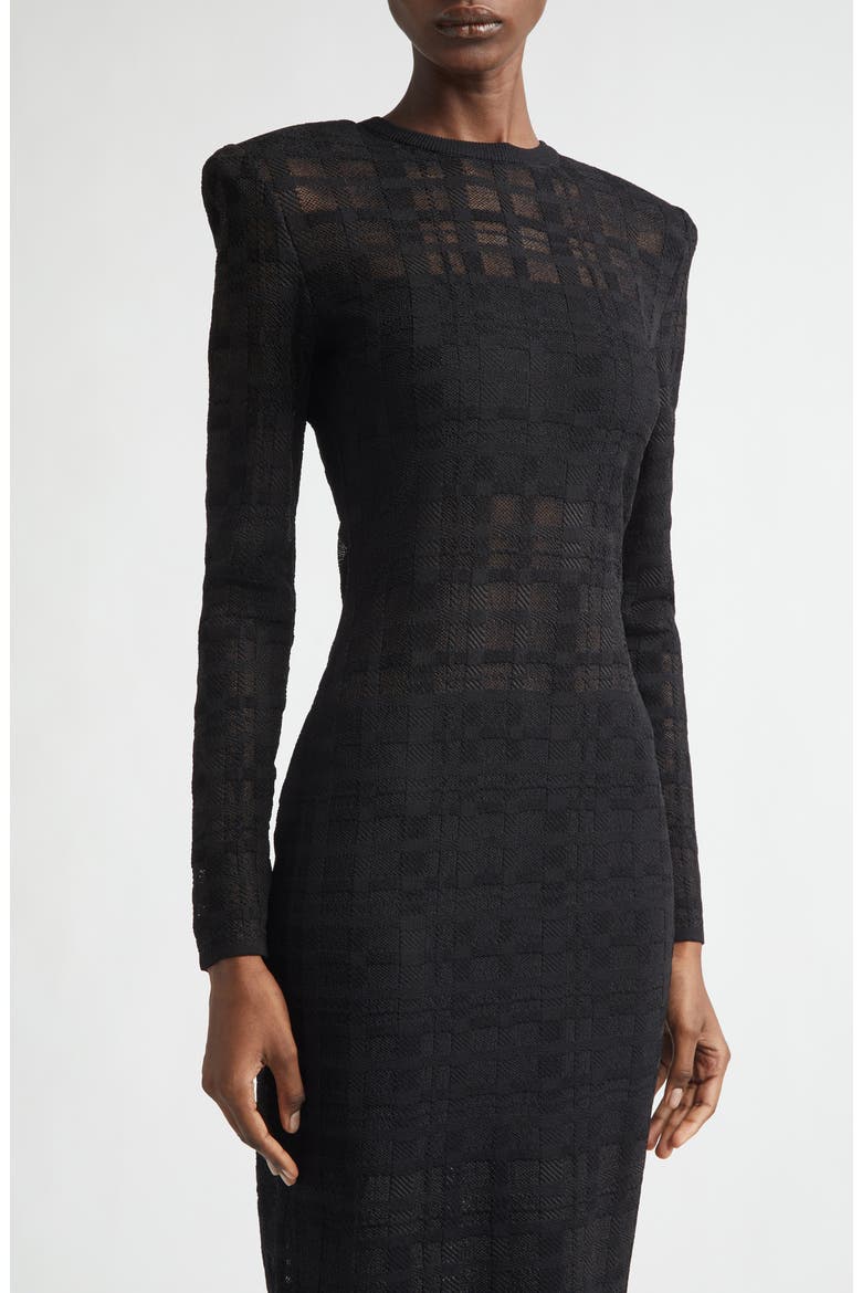 Tartan Tattoo Long Sleeve Sweater Dress, Alternate, color, 0PA BLACK
