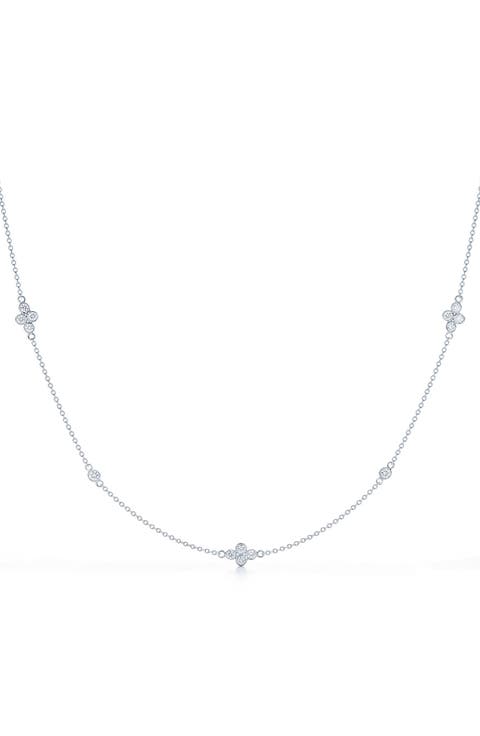 Quad Diamond String Necklace