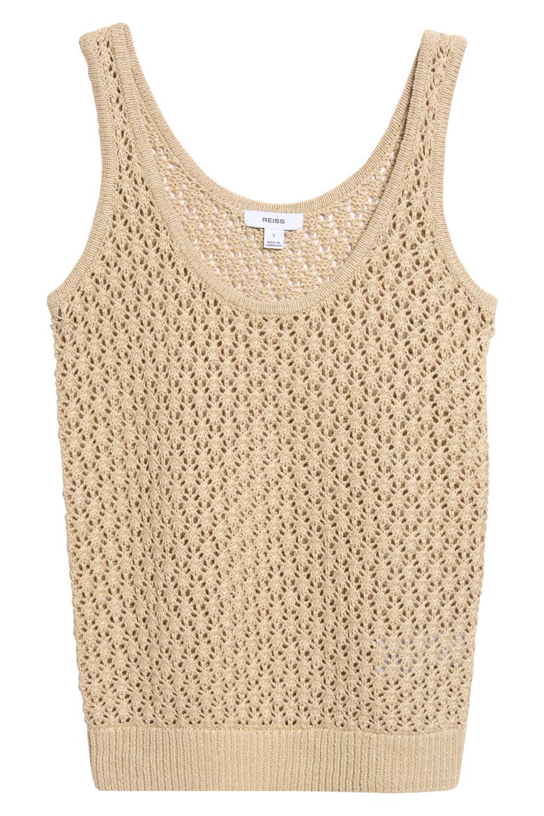 Colette Pointelle Knit Linen Tank, Main, color, NEUTRAL