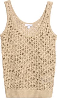 Reiss Colette Pointelle Knit Linen Tank