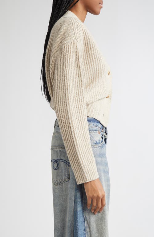R13 Split Hem Wool Blend Cardigan In White