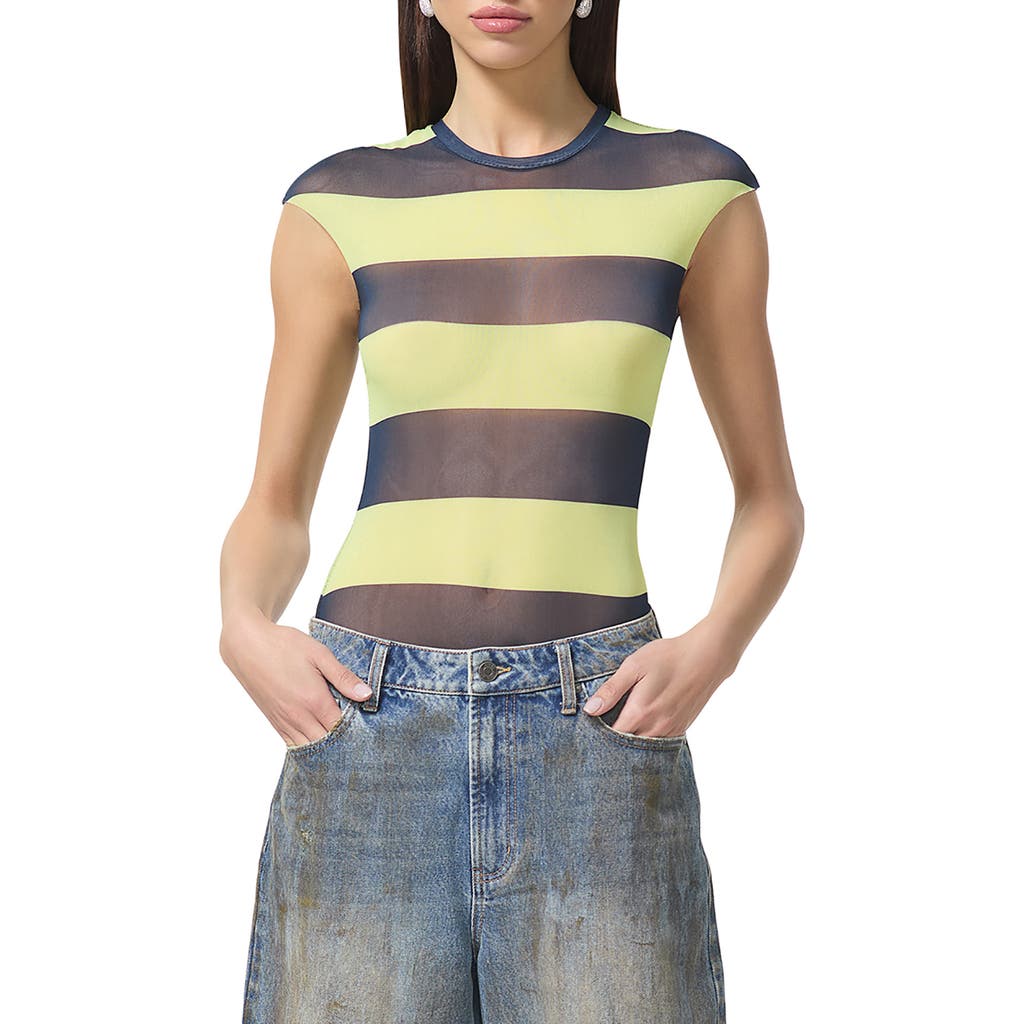 AFRM AFRM NINA PRINT CAP SLEEVE MESH TOP